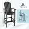 Costway Outdoor HDPE Bar Height Stool Patio Tall Chair Armrest Footrest All Weather Navy/Turquoise/Grey/Black